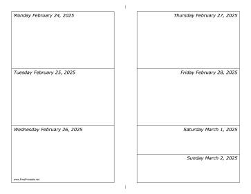 Printable 02/24/2025 Weekly Calendar-landscape