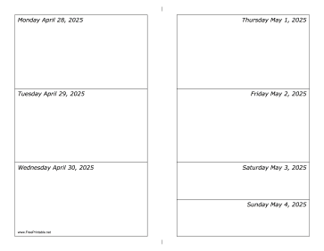 Printable 04/28/2025 Weekly Calendar-landscape