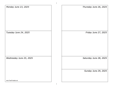 Printable 06/23/2025 Weekly Calendar-landscape