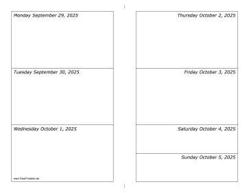 Printable 09/29/2025 Weekly Calendar-landscape