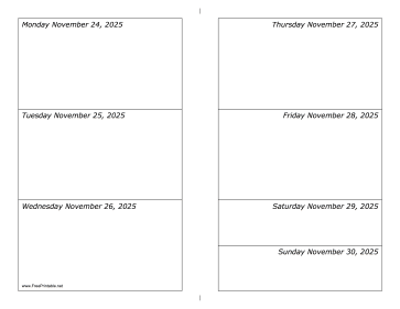 Printable 11/24/2025 Weekly Calendar-landscape