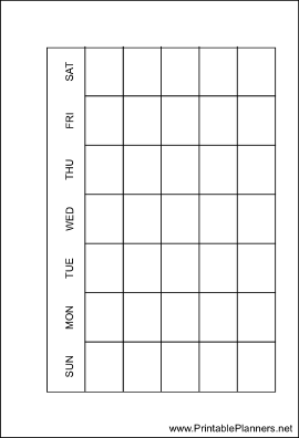 Printable Small Organizer Monthly Planner-Month On A Page - Right (landscape)