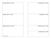 Printable 03/31/2025 Weekly Calendar-landscape