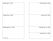 Printable 05/05/2025 Weekly Calendar-landscape