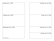 Printable 07/07/2025 Weekly Calendar-landscape