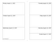 Printable 08/11/2025 Weekly Calendar-landscape