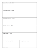 Printable 12/29/2025 Weekly Calendar-portrait