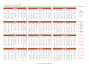 Printable Perpetual Calendar 12